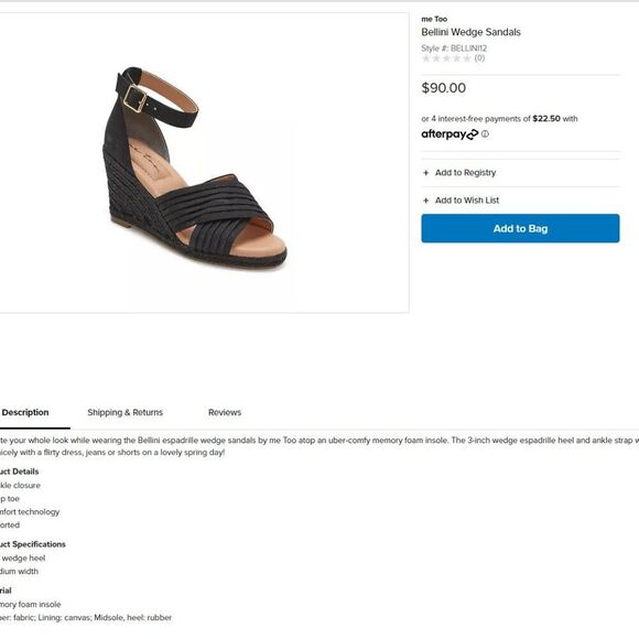 Me Too Open Toe Wedge Black Sandal (LOOK worn once) - Picture 9 of 9